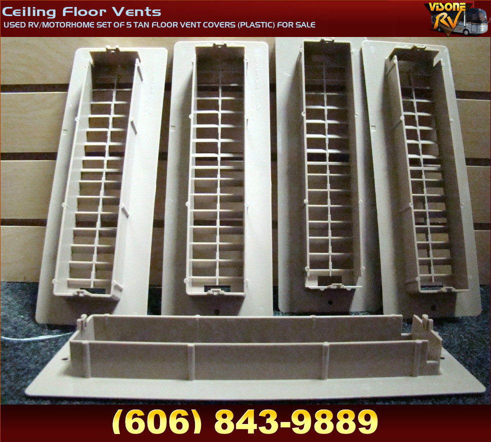 RV Interiors USED RV/MOTORHOME SET OF 5 TAN FLOOR VENT COVERS (PLASTIC) FOR SALE Ceiling Floor