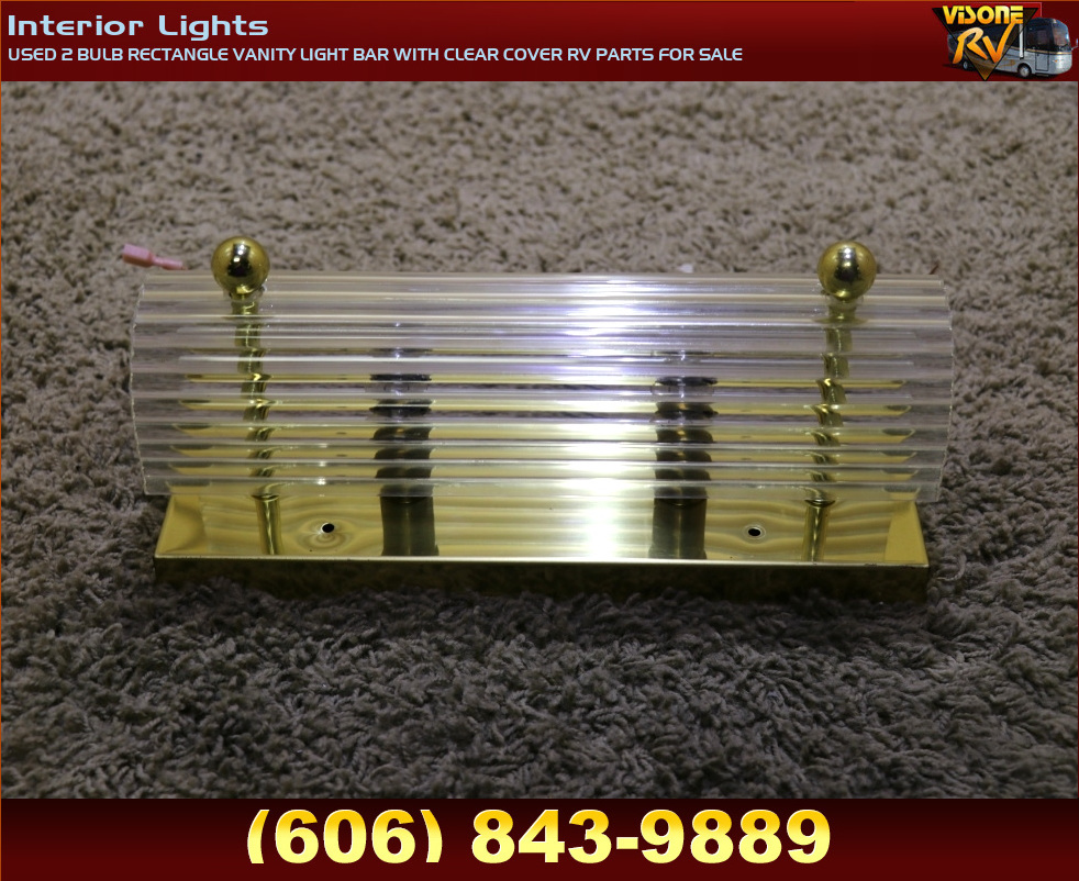 Rv Interiors Used 2 Bulb Rectangle Vanity Light Bar With Clear Cover Rv Parts For Sale Interior Lights Where To Buy Vanity Light Bars