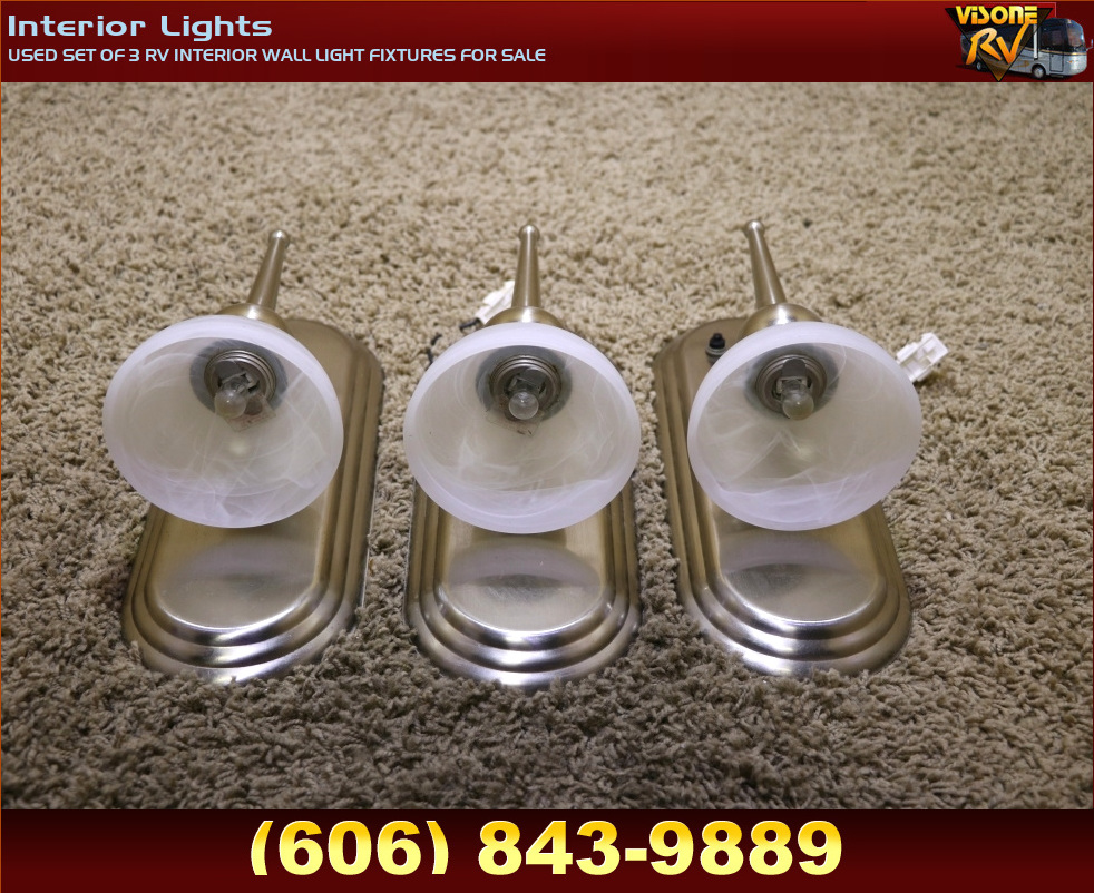 RV Interiors USED SET OF 3 RV INTERIOR WALL LIGHT FIXTURES FOR SALE Interior Lights WHERE TO