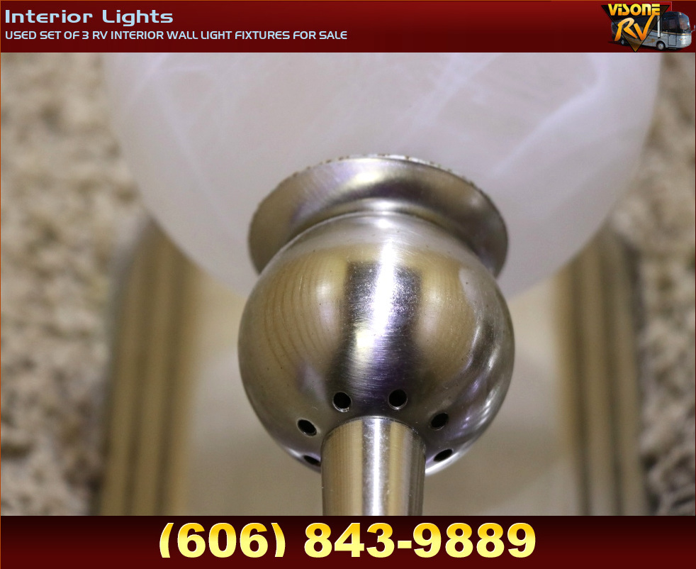 RV Interiors USED SET OF 3 RV INTERIOR WALL LIGHT FIXTURES FOR SALE