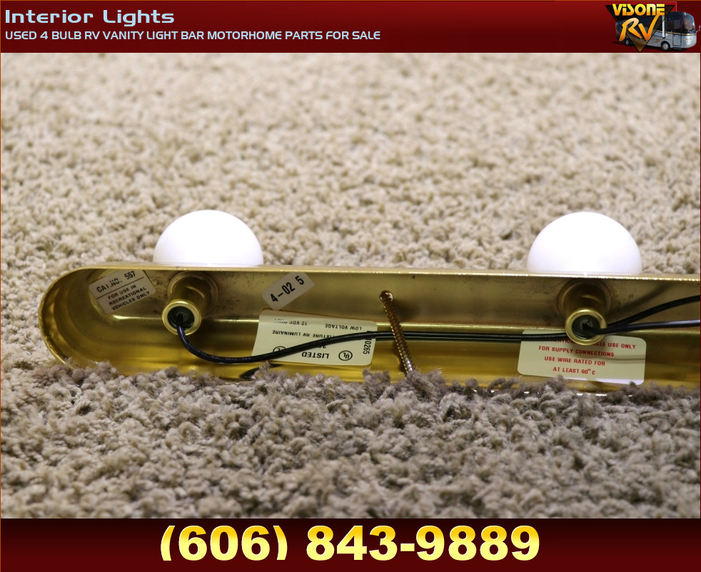 RV Interiors USED 4 BULB RV VANITY LIGHT BAR MOTORHOME PARTS FOR SALE