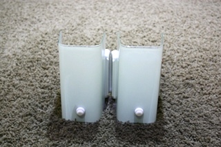 USED MOTORHOME SET OF 2 WHITE WALL SCONCE LIGHT FIXTURES FOR SALE