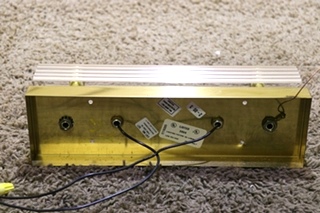 USED 2 BULB RECTANGLE VANITY LIGHT BAR WITH CLEAR COVER RV PARTS FOR SALE