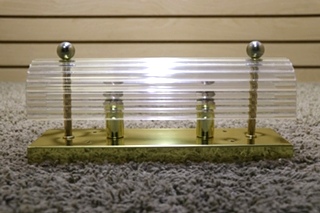 USED MOTORHOME RECTANGLE 2 BULB VANITY LIGHT BAR WITH CLEAR COVER FOR SALE