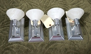 USED SET OF 4 SCONCE WALL LIGHT FIXTURES MOTORHOME PARTS FOR SALE