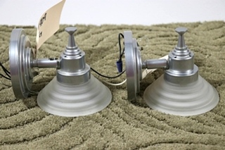 USED SET OF 2 ADJUSTABLE SCONCE WALL LIGHT FIXTURES RV PARTS FOR SALE